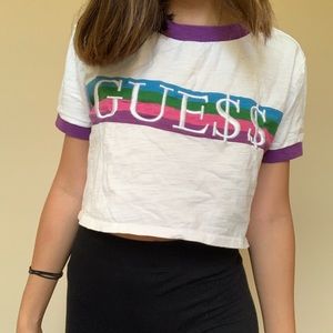 Guess x A$AP Rocky collab ringer crop tee